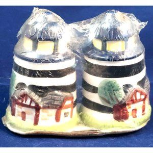 Alco Industries Lighthouse Salt and Pepper Shakers Ceramic Vintage unopened